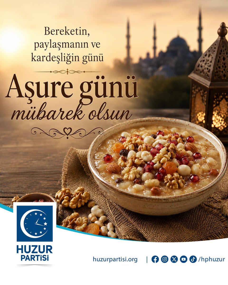 hphuzur's tweet photo. Bereketin, paylaşmanın ve kardeşliğin günü Aşure Günü mübarek olsun.

#AşureGünü https://t.co/iilFYHc4VX
