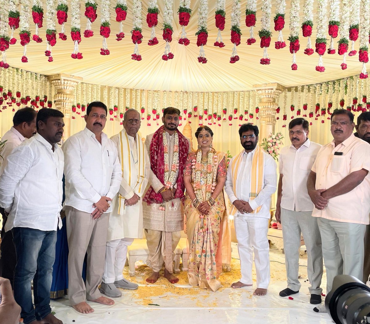 BandaCR's tweet photo. It was a pleasure to attend the wedding ceremony of the granddaughter of Sri Raghavaiah Garu, a respected #Railway Leader, and to extend my heartfelt congratulations to the newly married couple.

#WeddingCelebration 
#HappyMarriedLife
#secunderabad https://t.co/iEb1Rwwu3k