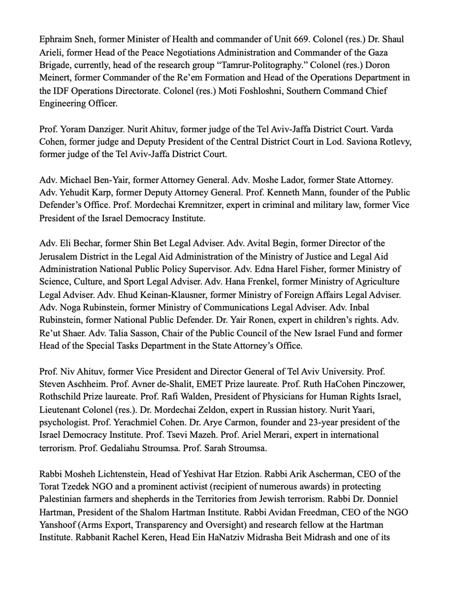 YehudaShaul's tweet photo. Former Israeli political and military leaders and public figures threaten legal action against the 🇮🇱 gov’t should their demands to put an end to Jewish terror in the WB not be met.
See the unofficial translation of the first 6 pgs of a 40+ page letter:
https://t.co/ypXCgbmnSw https://t.co/xsbEp3F9rb