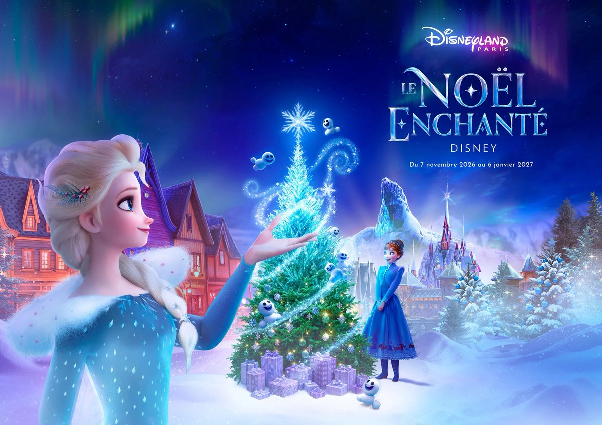 SparkleAdv's tweet photo. 🎅 Noël, c’est dans seulement 6 mois !
📅 Du 7 novembre 2026 au 6 janvier 2027, la magie des Fêtes fera son grand retour à Disneyland Paris.

Cette année, Noël s’invitera également à :
🏔️ World of Frozen
Découvrez l’ambiance enchantée des Fêtes au cœur d’Arendelle. https://t.co/6PdhgyipUT