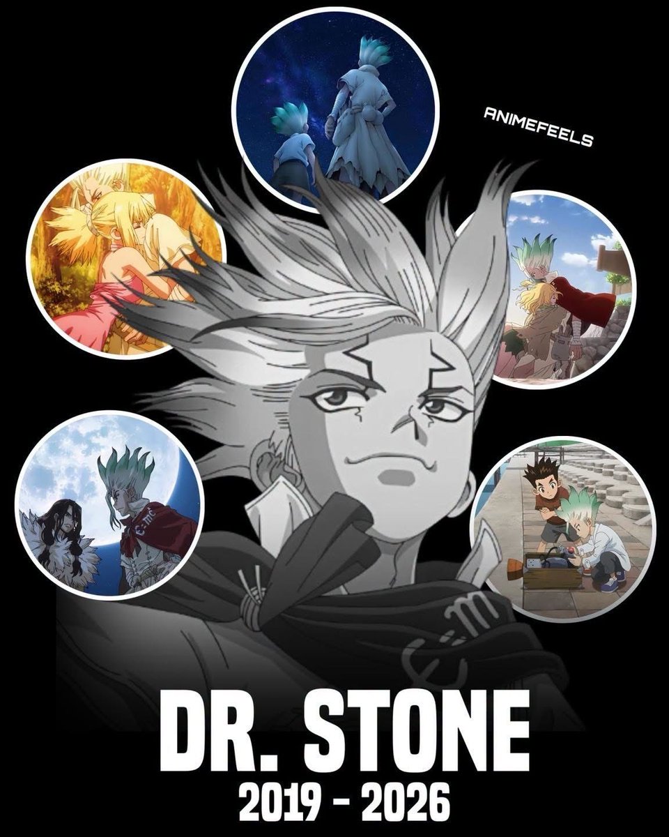 AnimeePost's tweet photo. END OF AN ERA 💔

After 7 years, the Dr. Stone anime series officially ends today. https://t.co/I451y9HcVZ