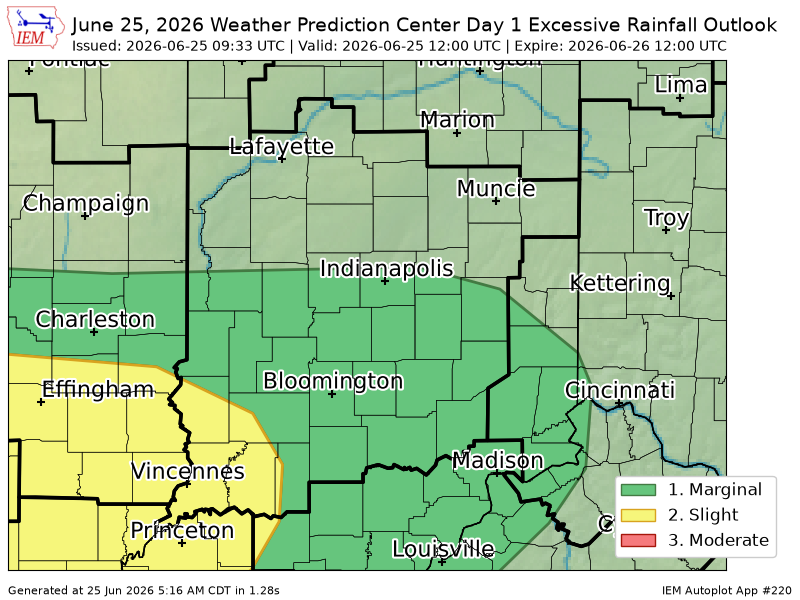 INDwxAlerts's tweet photo. WPC issues Day 1 Slight Risk Excessive Rainfall Outlook at Jun 25, 9:33z for IND https://t.co/concjdeVCt https://t.co/QJrPmKI12p