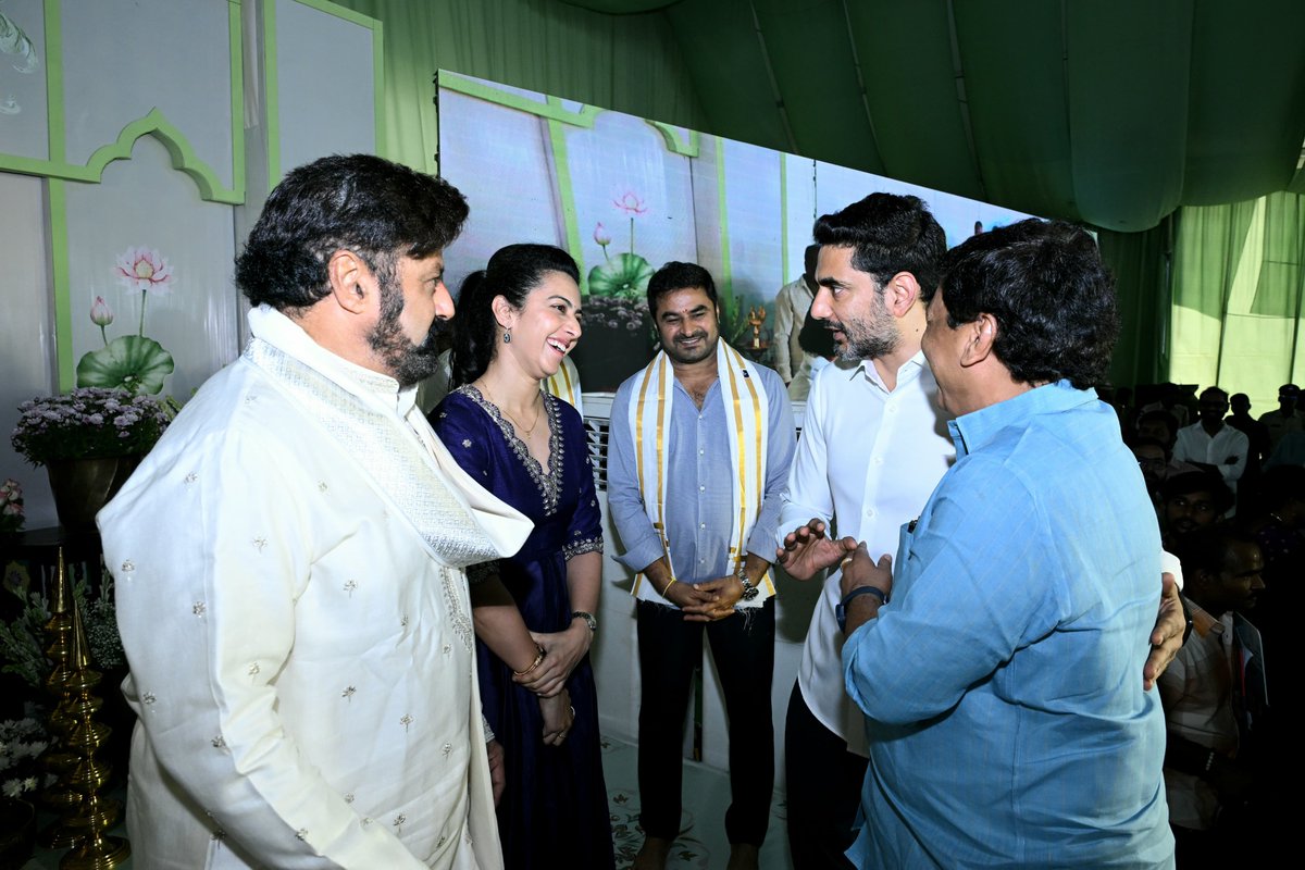naralokesh's tweet photo. It was a privilege to clap the first shot and launch the shoot of #NBK112 in #Amaravati.

This is more than the beginning of a film - it is another step towards making Amaravati a vibrant hub for the creative economy. Under the leadership of Hon'ble CM Shri @ncbn garu, we are committed to creating world-class infrastructure that enables the film industry and creators to thrive in Andhra Pradesh.

My best wishes to Bala Mavayya, the entire cast and crew for a blockbuster success. Looking forward to seeing many more films begin their journey from Andhra Pradesh.