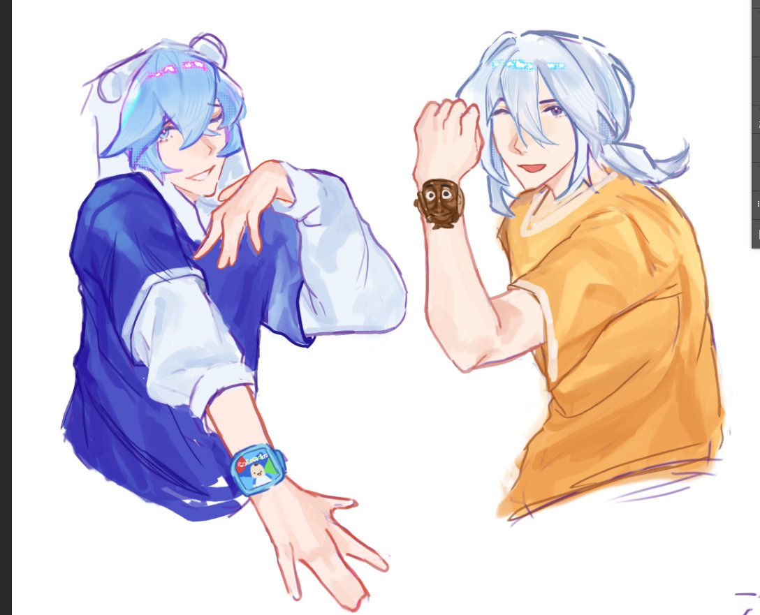 meiaori's tweet photo. sister if you see two white men with ugly watches im afraid to tell you, but those are in fact, your streamers💔

#saparata #infumefanart https://t.co/bm9uq94vND