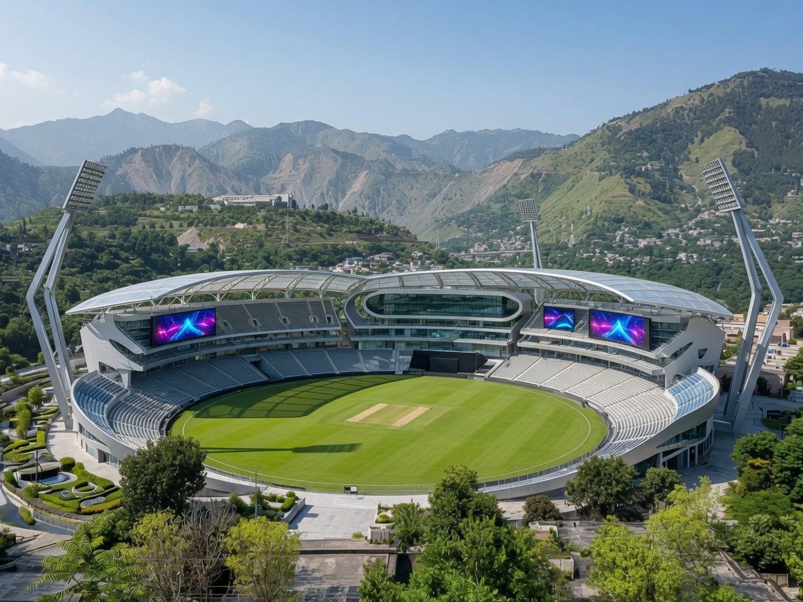 Qamar5618's tweet photo. If PCB invests in the Muzaffarabad Stadium in Azad Kashmir, it can become the most beautiful stadium in the world. 🥰 https://t.co/80j9n7P64w