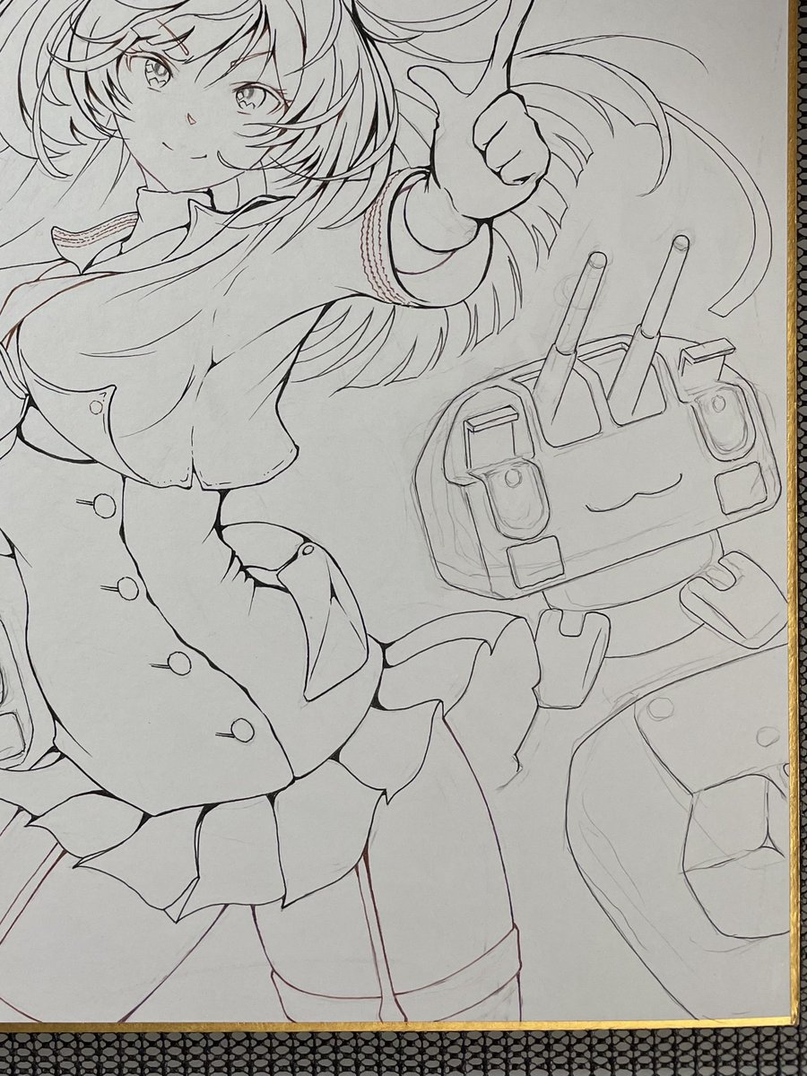S*o様 手描き イラスト オリジナル 原画 鬼姫 牛骨 萌芽 描いてました🖋️🖋️🖋️