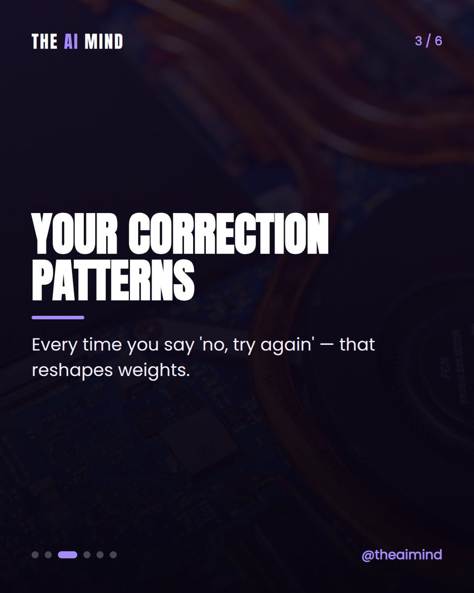 anj_global_AI's tweet photo. Your AI doesn't store your chats, but it absolutely remembers how you think. The weights encode your correction patterns, your reasoning structure, your implicit rewards. #ai #machinelearning https://t.co/jsDw2XqjWp