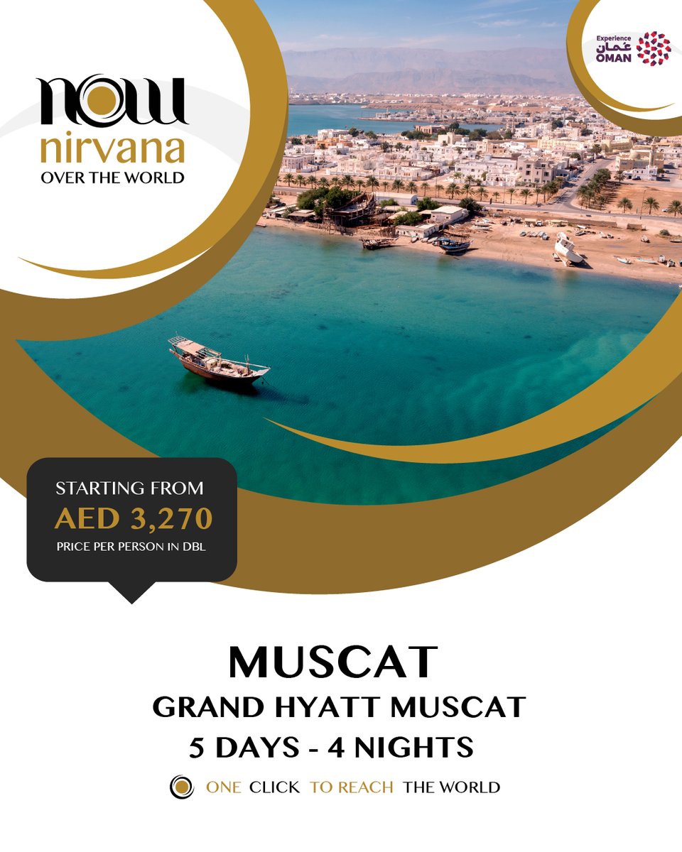 nirvanaoverthe1's tweet photo. Escape to Oman this June. 🌿🌊

Explore breathtaking coastlines, mountain views, rich culture, and unforgettable experiences in Muscat and Salalah.
Starting from AED 2,880 per person.

Book now with NOW!

#OmanEscape #VisitOman #MuscatAndSalalah #SummerGetaway #TravelWithNOW https://t.co/gDseBzRw52
