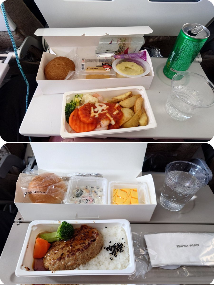 ruruchi0426's tweet photo. アシアナ航空の機内食にコチュジャンが出るって聞いてたけど、今回のフライトには出ませんでした😢
機内食はフツーに美味しかったよ😋 https://t.co/Rtq8Gm2Af7