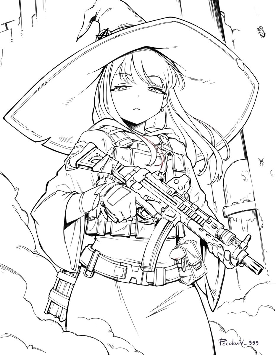 Pecokun_999's tweet photo. tactical witch (wip) https://t.co/G3LK8VFu7E
