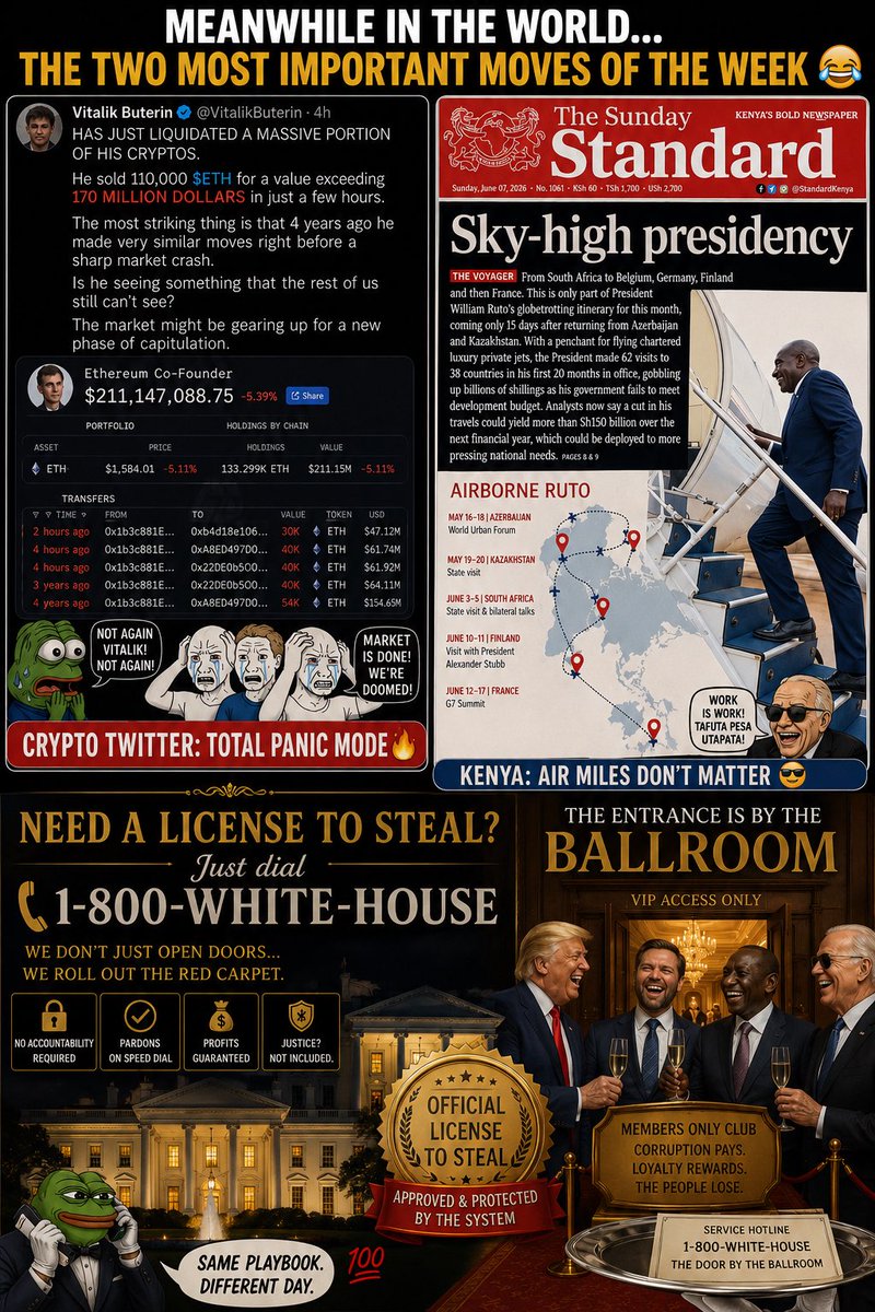 CLK54Original's tweet photo. 1993- Jan 2022. 🤬🤦🏾‍♀️ Every road seems to loop back to the same place. Y’all have been busy. 👀🍿

At this point, I’m starting to wonder whether some of these high-profile crackdowns are more about the headlines than the follow-through. 🤷🏾‍♀️

@SECGov @DOJCrimDiv @TheJusticeDept @FBI @EACCKenya @KCBGroup @KeEquityBank @Absa @AbsaKenya @WilliamsRuto @realDonaldTrump @FINRA 

“Thanks @ChrisMurphyCT for laying out your perspective. It made me revisit my own records and ask more questions.”

🎭 SATIRE 🎭

“Need a license to steal? ☎️ Dial 1-800-WHITE-HOUSE… ballroom entrance.” 🤦🏾‍♀️🤣

2025 Starter Pack
📞 1-800-WHITE-HOUSE
🚪 Ballroom entrance
🎩 Dress code: Black tie
💼 Accountability: Not included.

“Apparently the VIP entrance is by the ballroom…” 🍿

#crossboarderfraud
#propertyrightslaw
#accountability 
#transperacy
#nasdaq
#NSE

@KoskeyGladys things I have found 👀🤦🏾‍♀️