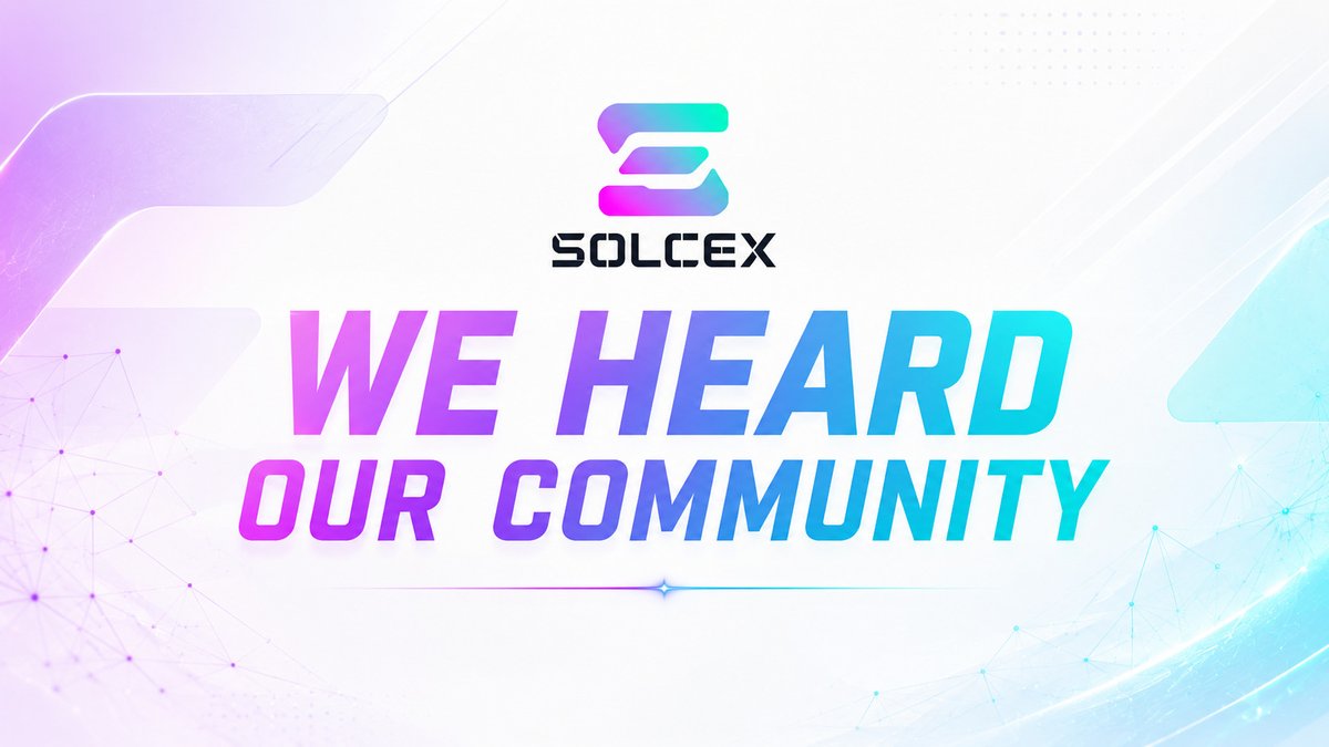 SolCex_Exchange's tweet photo. Our lovely community 💜🔥

A few days ago, we invited the SolCex community to reach out directly to the core team with any questions, concerns, or suggestions.

We're happy to say that almost everyone who contacted us has now received a response.

This initiative was incredibly valuable. We clarified concerns, resolved issues, gathered valuable suggestions from the community, and had many productive conversations. Some people came with doubts but left feeling excited, confident, and even more bullish on SolCex 🔥

A huge thank you to everyone who took the time to reach out. Your feedback helps us improve, your suggestions help us build a better platform, and your support motivates the team to keep pushing forward.

Shall we now schedule our next X Space? 🔥

We'll answer the most common questions publicly, discuss the best community suggestions, and share what's coming next for SolCex 🚀

Who's ready? 💨

$SOLCEX $SOL $BTC $ETH $BNB