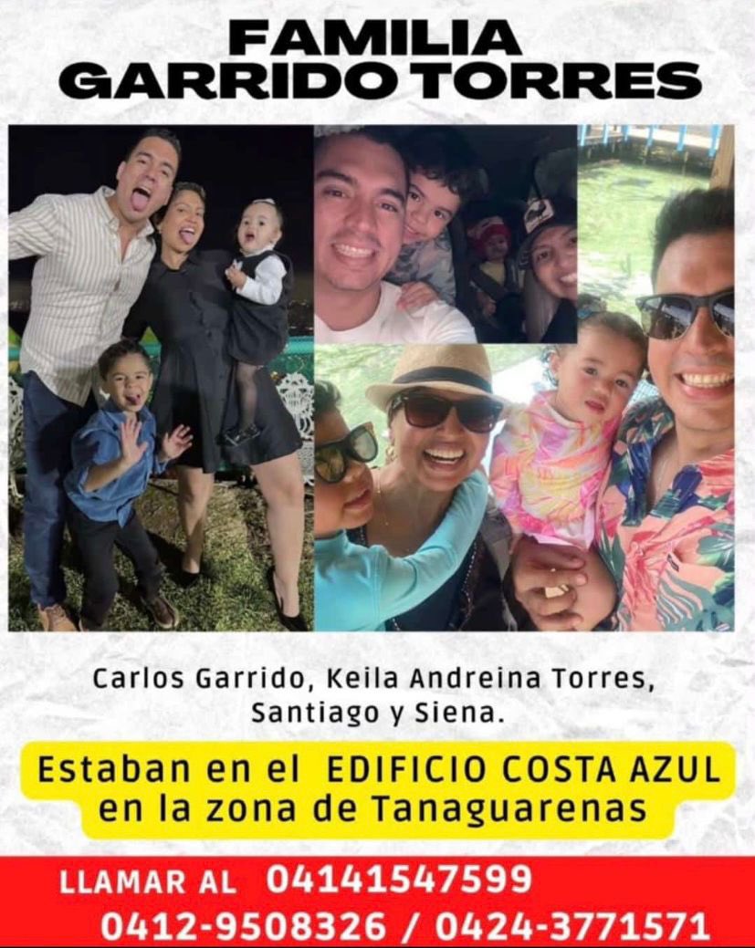 TonyCittadinoTV's tweet photo. La familia Garrido Torres está desaparecida. Estaban en Tanaguarenas. https://t.co/edTLfXGDxr