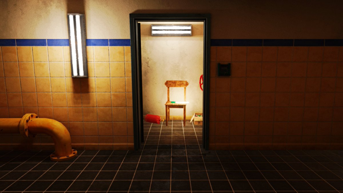 Jessi55xc's tweet photo. World: LuCOW 57
Author: Lulu` 

An old dim hallway so gritty with chunky pipes. 🪑

#VRChatPhotography #VRChat https://t.co/3gCx5TsL7B