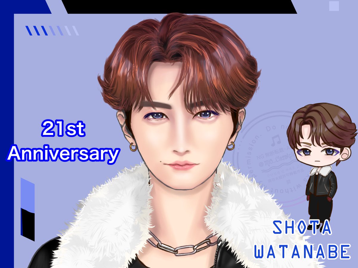 MiO_ClassAptent's tweet photo. 周年おめでとう🎉⛄️💙
（過去絵再掲）

 #渡辺翔太入所21周年 https://t.co/YT0XMkGHva