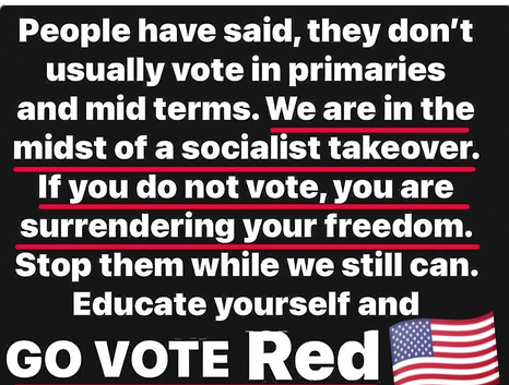 RockyMtMama1's tweet photo. In this day and age voting Red is the only thing that can save our country. Don't be lazy get out and vote vote vote  It's time for us to save our country, one the dems want to destroy. I you love America &amp; your freedoms voting is our only option https://t.co/VfIuFMMNPO