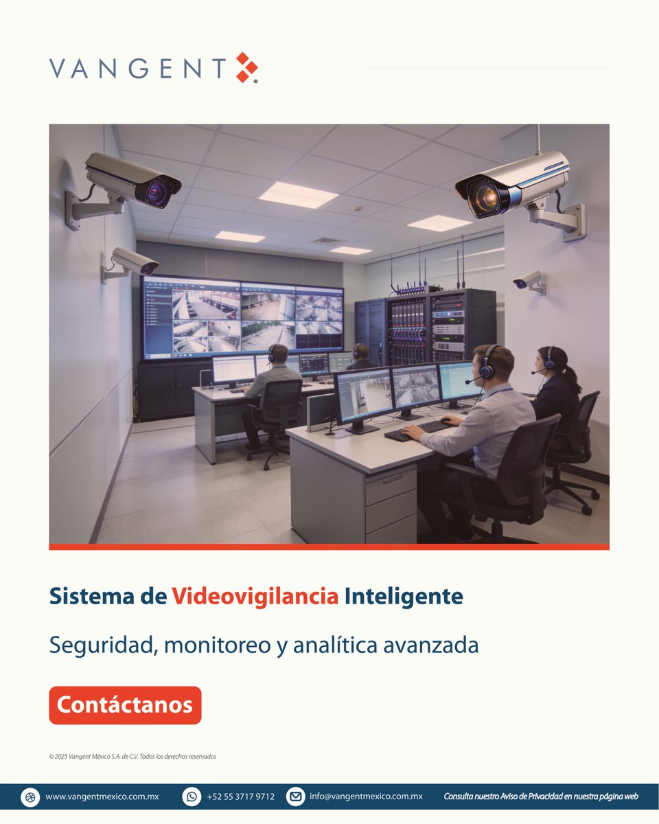 VangentMexico's tweet photo. Protege personas, activos e información con una solución escalable de videovigilancia inteligente. #Videovigilancia #VangentMéxico #VideovigilanciaInteligente #Seguridad #Monitoreo https://t.co/ZFlybsQwce