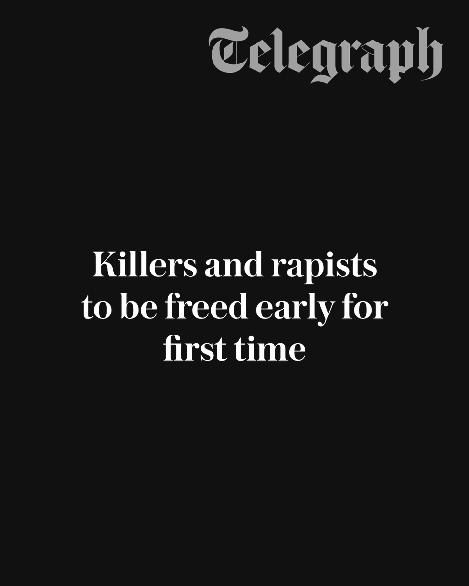 Telegraph's tweet photo. Killers, rapists and sex offenders will be among up to 6,000 criminals freed early from jail from September, The Telegraph can reveal.

🔗: https://t.co/hZUojkgmpz https://t.co/X2XosLFJfs