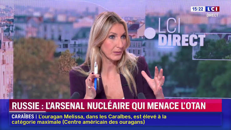 Protago07500271's tweet photo. #LCI  la guerre en Iran se calme, LCI repart sur son cycle d'émission anti-russe. Chaque jour, à partir de 17 heures, c'est un matraquage pro-#ukrainien. Cette animatrice passe les plats, sans aucun recul. 
L'#arcom réclame la pluralité des points de vue, parait-il. https://t.co/TnjyR4Toke