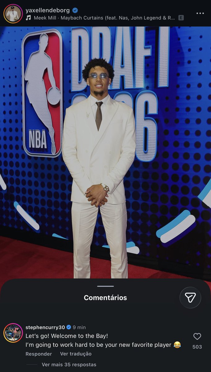 brasilwarriors_'s tweet photo. Após Yaxel Lendeborg dizer que era hater do Stephen Curry em 2016, por gostar de Kyrie Irving, o próprio Stephen comentou no Instagram de Yaxel uma mensagem de boas vindas:

- Seja bem vindo à Bay Área! Vou trabalhar duro para ser o seu novo jogador favorito 

RESENHA WARRIORS https://t.co/RgUwR9N6AZ