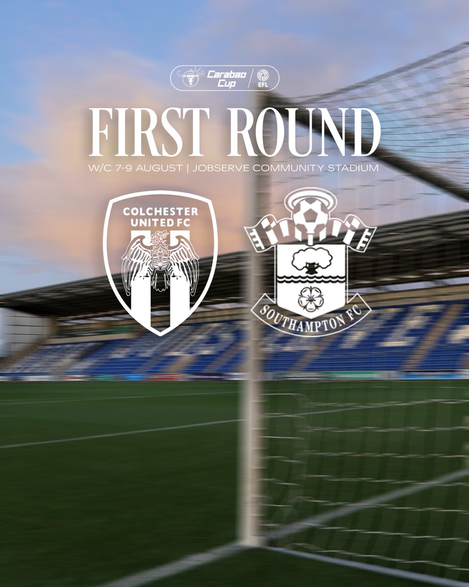 SouthamptonFC's tweet photo. We will travel to @ColU_Official in the first round of the @Carabao_Cup 🏆 https://t.co/1vUZSKSP8i