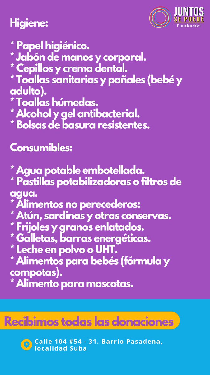 fjuntossepuede's tweet photo. Donaciones que se necesitan para apoyar a la crisis humanitaria https://t.co/UkBsf8ogje