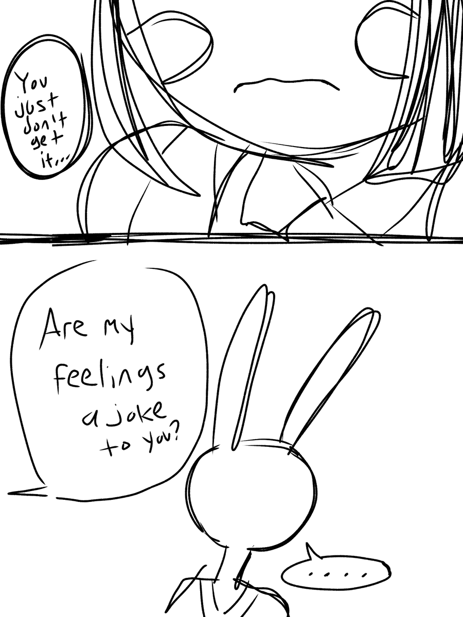 Abbybablybrooks's tweet photo. (🃏)No clue where I'm going with this, my brain just said: Hey, make an angsty #Funnybunny comic 

Part 1/??? https://t.co/hwWubTIs6y