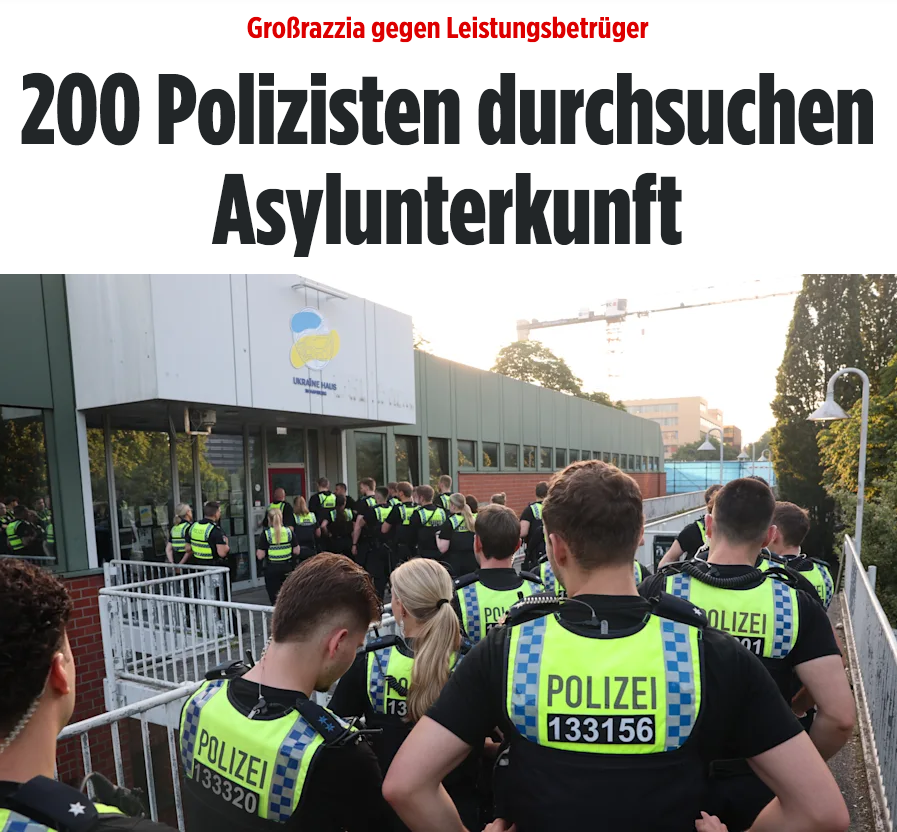 DEuutiset's tweet photo. Kello 6 aamulla 200 poliisia marssi hampurilaiseen vastaanottokeskukseen ja sulki ulosmenotiet

Ratsian tarkoituksena oli paljastaa sosiaalipetoksia ja usean eri identiteetin käyttäjiä

"Humanitaarinen maahanmuutto" – yhtä kusetusta alusta loppuun. Lähde alla

#turvapaikanhakijat https://t.co/0htA4hqoXj