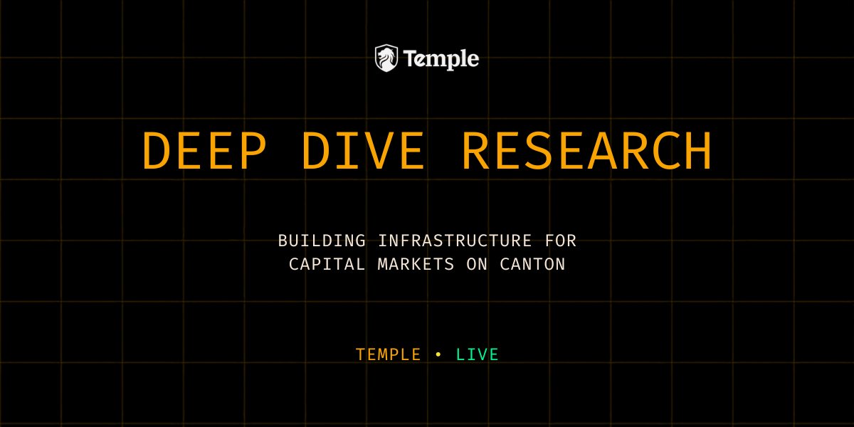 cantoninsiders's tweet photo. Temple is building private and compliant financial market infrastructure for the world’s institutions on the Canton Network. 

It is the number one trading engine on Canton, with over 200M in cumulative volume and produces over 30% of the network’s burn.

Let's dive in 👇 https://t.co/HEH8hjiLSz