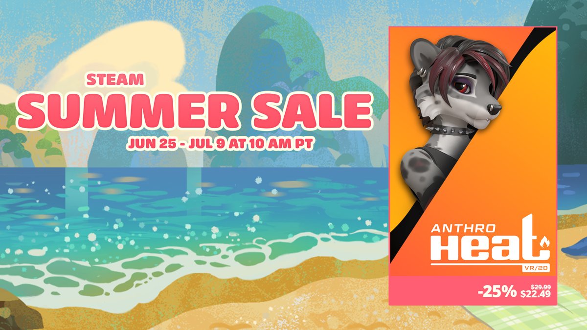 anthroheat's tweet photo. Anthro Heat is participating in the Steam Summer Sale event!

The sale will run until July 9th, so there's plenty of time to grab the game for -25% off! https://t.co/TIuLGaFH7w