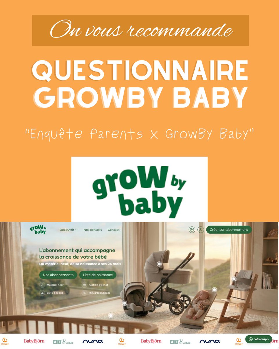 _apsef's tweet photo. [On vous recommande 👍️]
Enquête Parents x GrowBy Baby
Promis, ce questionnaire est plus rapide qu'un changement de couche 
👉️ https://t.co/m9LcefTDvg (lien en bio)
#parentalité #famille #courbevoie #bébé #jeunesparents #bienêtre #toutpetit #enceinte #growbybaby https://t.co/C7fMQbLTnf