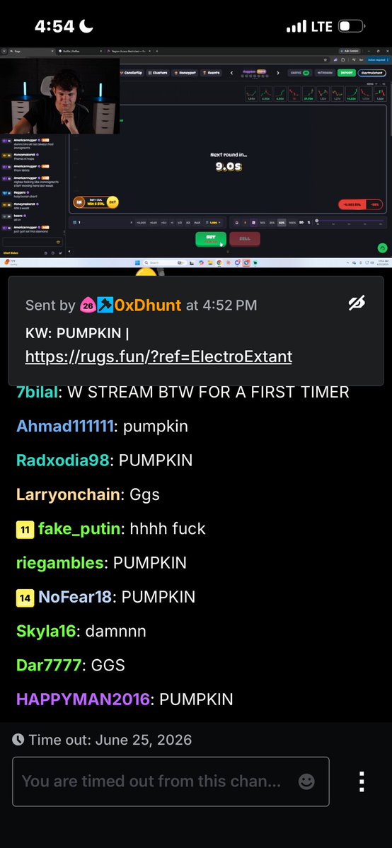 alchemist1pt's tweet photo. damn i was given a time out from your stream @ElectroExtant better luck for me next time🫩. https://t.co/e5AotGuR6b