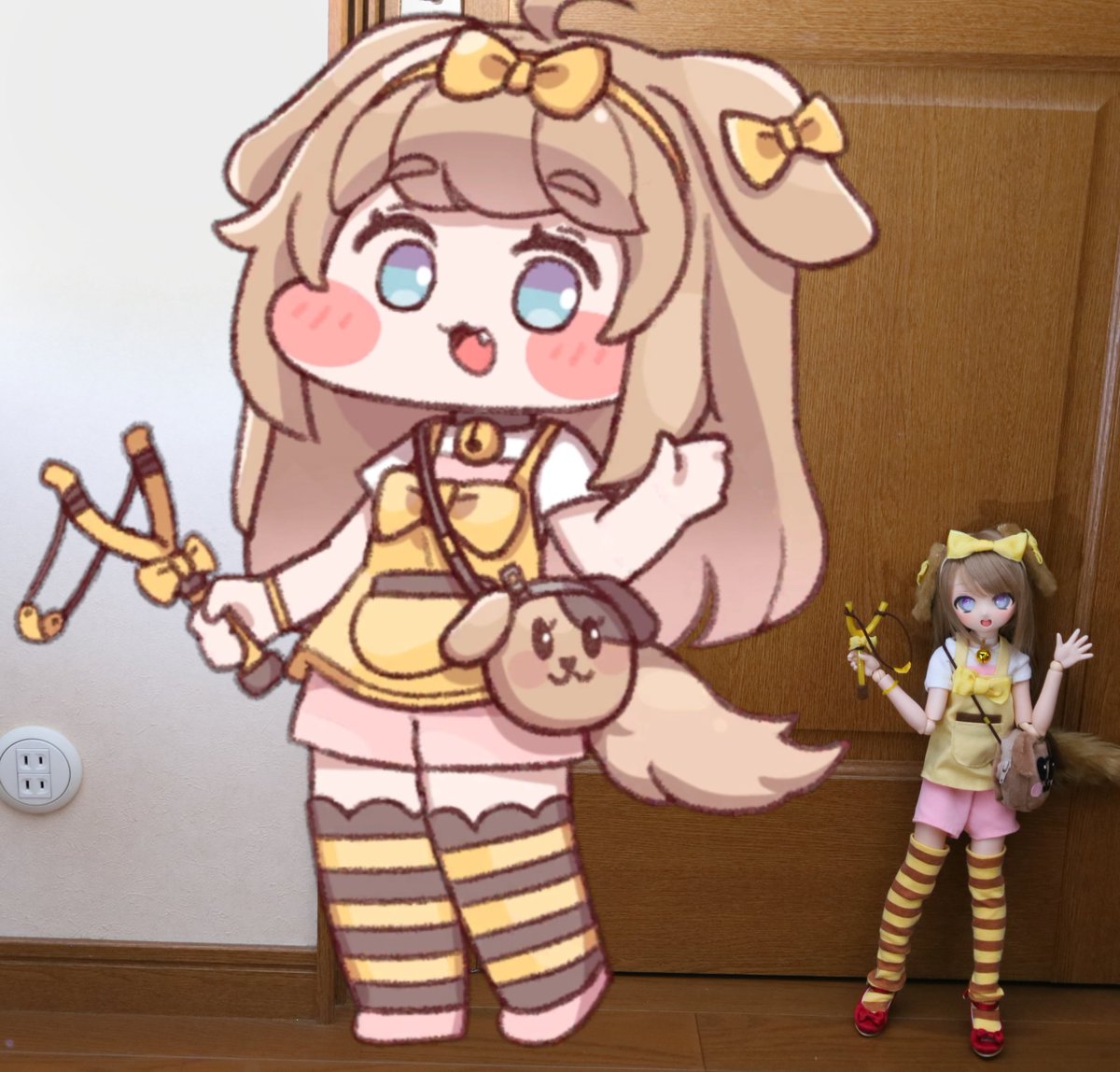 citrus55's tweet photo. バターちゃんコスプレやっとできたあ～🥳クロエイベ見てから作ったから一ヶ月ぐらいかかったんだね
バターちゃんは勝手にこれぐらいの大きさだと思って比較してみたけど半分のバターちゃんってより四分の一のコスプレなんだね
#トリッカル
#트릭컬 https://t.co/RZLMmE5K8I