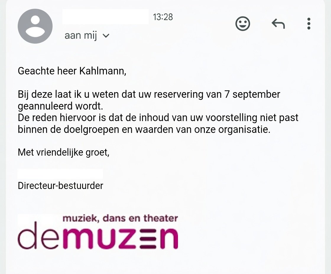 RKahlmann's tweet photo. 2 annuleringen op 1 dag en deze is weer heel vervelend, want dichtbij. Veendendaal 7 sept. Voor de helft verkocht. Als iemand een zaal weet of heeft, laat het weten https://t.co/ccca7YDk0Q