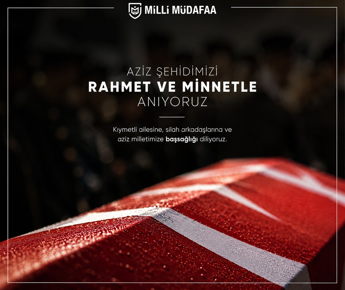 millimudafaa_tr's tweet photo. Fırat Kalkanı Harekât Bölgesi’nde rahatsızlanan Piyade Astsubay Kıdemli Başçavuş Kenan Şahin, yapılan tüm müdahalelere rağmen kurtarılamayarak 24 Haziran’da şehit olmuştur.

Aziz şehidimize Allah’tan rahmet; ailesine, silah arkadaşlarına ve milletimize başsağlığı dileriz.

#MilliMüdafaa #BaşımızSağOlsun #Şehit #TürkSilahlıKuvvetleri