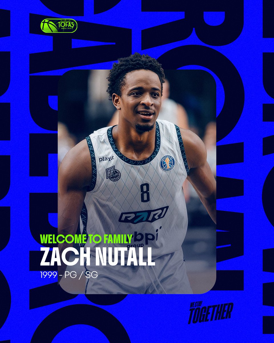 TofasSporKulubu's tweet photo. ✍️ Birleşik Amerikalı combo guard 𝗭𝗮𝗰𝗵 𝗡𝘂𝘁𝗮𝗹𝗹 ile anlaşma sağladık l Ailemize hoş geldin! @ZachNutall2 👊  #WelcometoFamily #WeStayTOGETHER 🔵🟢 #BirlikteZaferlere

🔗👉 https://t.co/JaKDWeT9pp https://t.co/uHURAddfyb