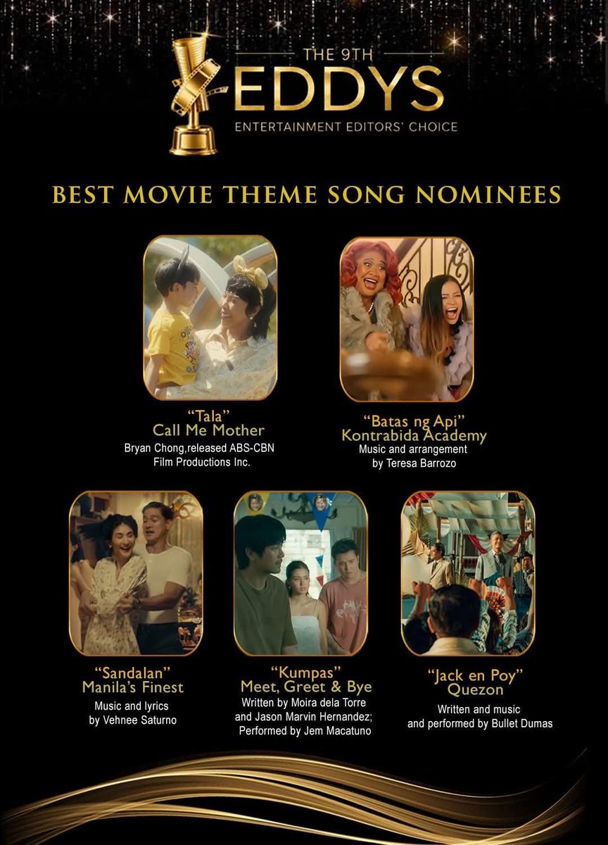 teukeep_'s tweet photo. MANILA'S FINEST is nominated in 4 different categories for 9th The Eddys Entertainment Editors' Choice

- Best Production Design
- Best Movie Theme Song
- Best Musical Score
- Best Sound https://t.co/7SlHpsjkNH