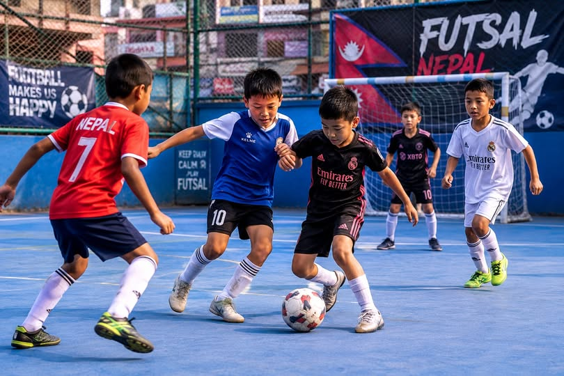 biplav's tweet photo. Quick reminder: Nepal's 300+ futsal halls remain open. Kids are still playing in the streets, fans are glued to the World Cup, school tournaments continue, youngsters are hooked on FC Mobile, and creators keep producing football content. Nepali football is alive and kicking. https://t.co/UwUUPmouYi