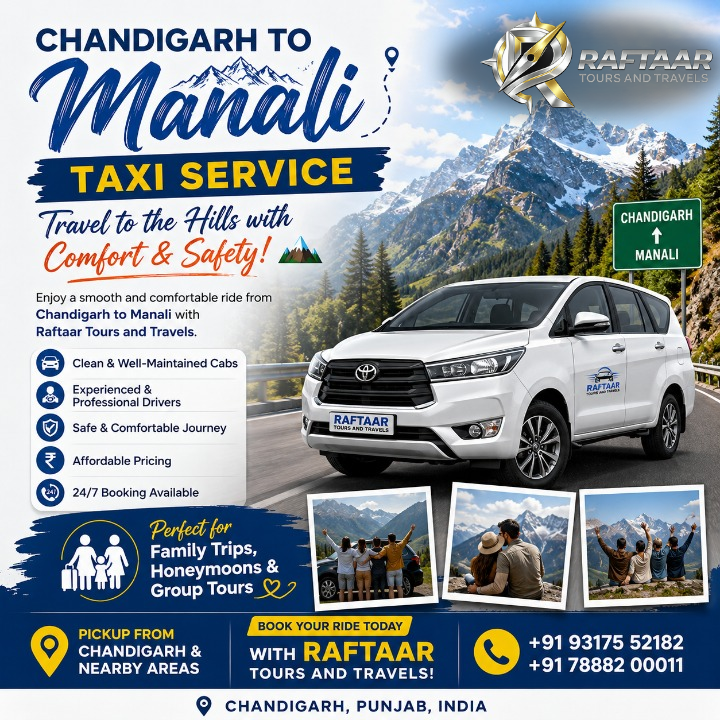 RaftaarToursPVT's tweet photo. Planning a trip from Chandigarh to Manali? Travel with comfort and safety! 
Book your Chandigarh to Manali Taxi Service with Raftaar Tours and Travels.

#ChandigarhToManali #ManaliTrip #TaxiService #RaftaarTravels #HimachalTour #SafeTravel #ComfortableJourney #CabBooking #Travel https://t.co/oxwqf7muI6