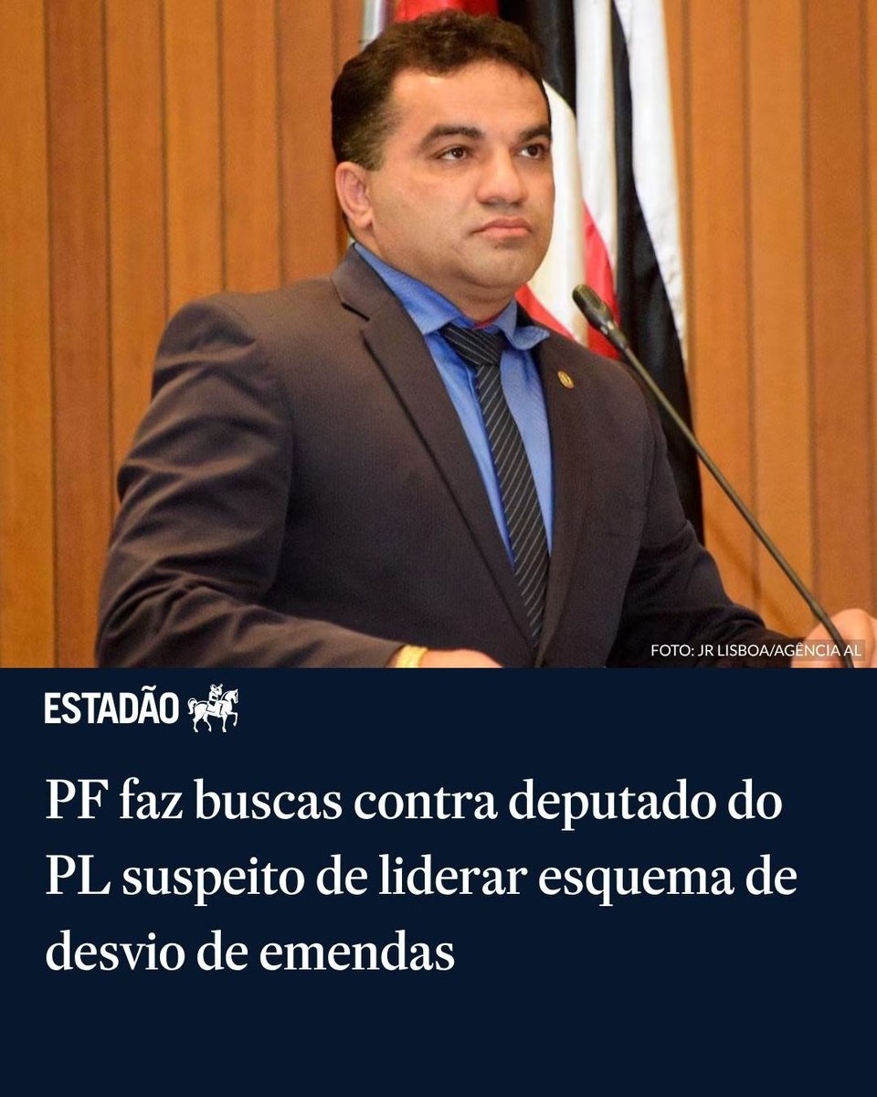 Estadao's tweet photo. PF faz buscas contra deputado do PL suspeito de liderar esquema de desvio de emendas > https://t.co/MWA4N2QEvm 

Licenciado do mandato na Câmara, Josimar Maranhãozinho, foi condenado pelo STF em março por desvio de emendas; defesa ainda não se manifestou https://t.co/KgwVmoTuh6