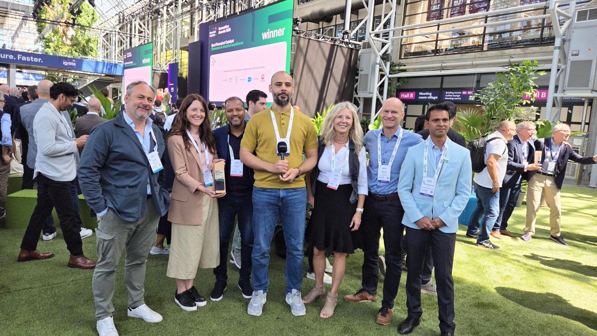ericsson's tweet photo. 📢 Live from the Catalyst and Innovation Awards!

Our Conflict management in intent-based networks – Phase II and Business-aware GNN-healing networks have been recognized by @tmforumorg at #DTWIgnite2026. 
 
Proud of team Ericsson! 👏
 
#DTWIgnite2026 #EricssonAtDTWIgnite https://t.co/msTmNomrpm