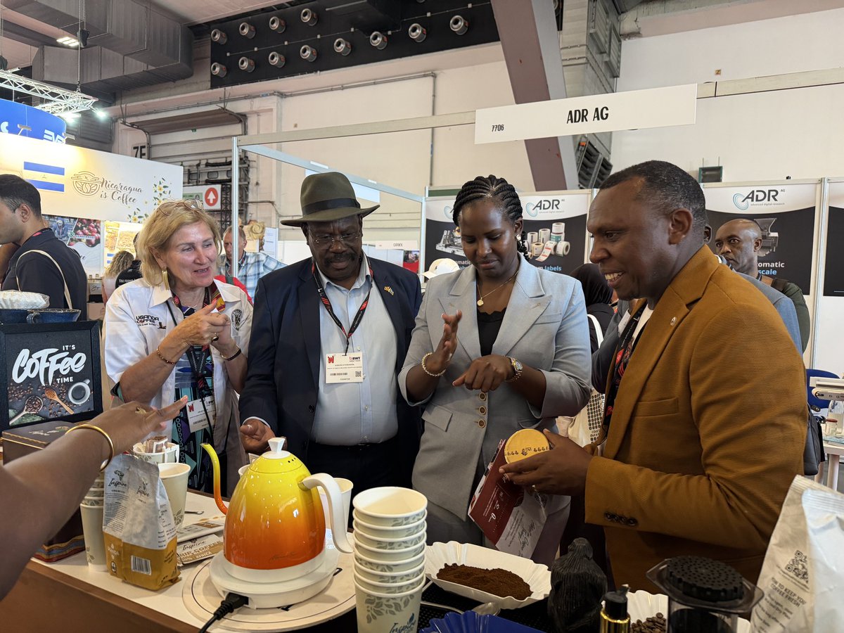 TugumeNelsonO's tweet photo. The Power of Adding Value at Source.

I am delighted to have joined Team #UgandaCoffee at the ongoing #WOCBrussels2026 in Belgium.

For many years, Uganda has showcased primarily green coffee beans at international exhibitions. Today, that story is changing.

For the very first time, Uganda is showcasing some of its finest value-added coffee products from @AfriCoffeePark on the world's biggest coffee platform. This is a significant milestone for our coffee sector and a testament to the progress we are making as a country.

On this note, I am pleased to announce that through @AfriCoffeePark, Uganda will host the inaugural Africa Coffee Festival (@AfriCoffeeFest) in February 2027.

The festival will bring together leading coffee industry players from across the world, positioning Uganda as a premier coffee destination. More importantly, it will create greater opportunities for our farmers, increase market access, and enhance value addition across the coffee value chain.

As H.E. @KagutaMuseveni rightly said: - "Income generation is meaningless if our raw materials continue leaving Uganda only to return as expensive finished goods. We must process what we grow and build what we use."

Guided by this vision, Uganda's coffee industry has experienced tremendous growth, and the ultimate beneficiary must always be the farmer.

I would like to sincerely thank our incredible team on the ground for passionately championing the Uganda Coffee story and showcasing the quality, innovation, and potential of our coffee sector to the world.

📍 Visit us at Booth 7504 at #WOCBrussels2026.
