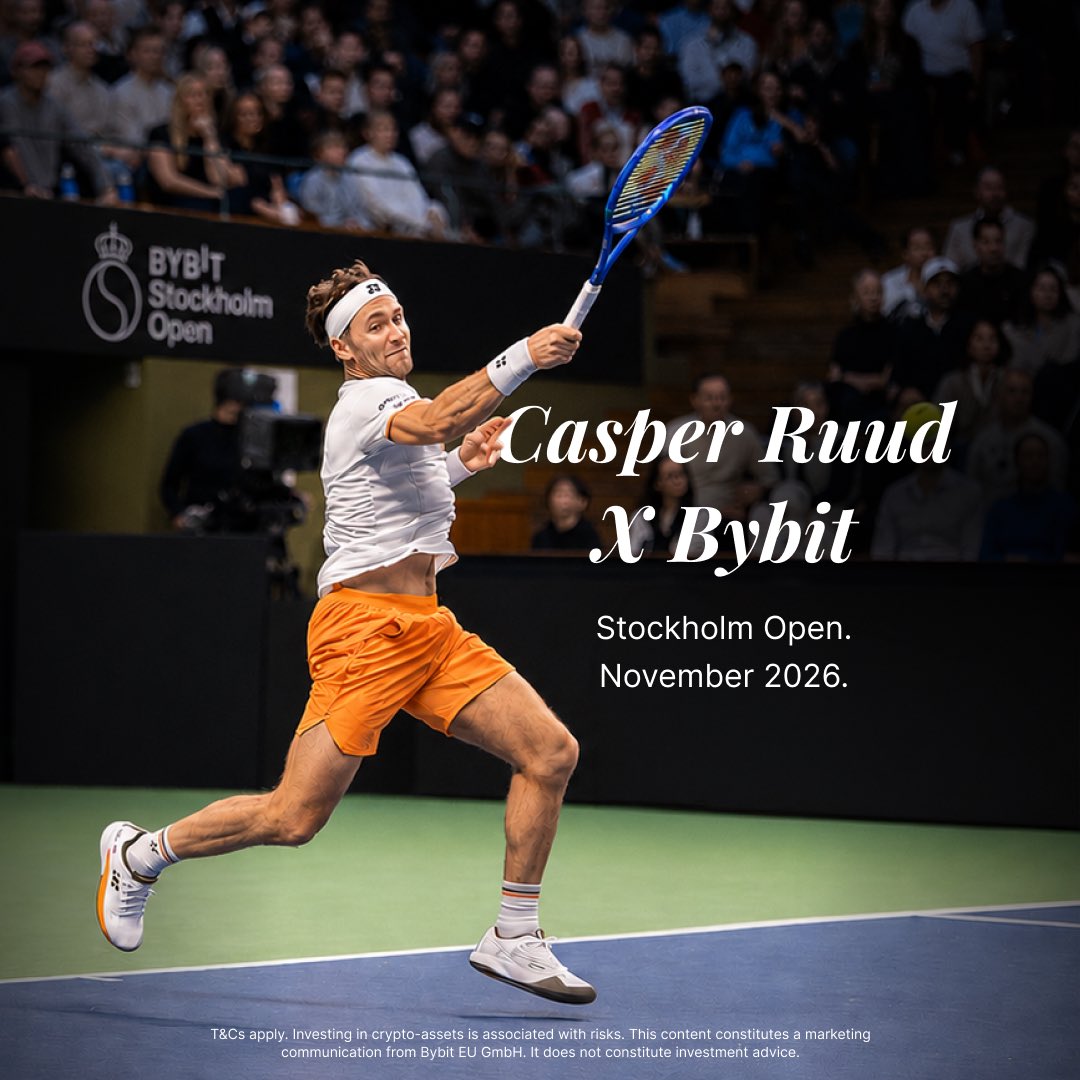 BybitNordic's tweet photo. Casper Ruud returns to Stockholm Open this November. @CasperRuud98 x @bybitnordics. Built for fans of the game.
🎁 Stockholm Open | November 9-14, 2026 | Kungliga Tennishallen → The Bybit Stockholm Open Card: https://t.co/hMQb6w30Uh
#bybitstockholmopen #casperruud #bybitcard https://t.co/L5GX0upfWv