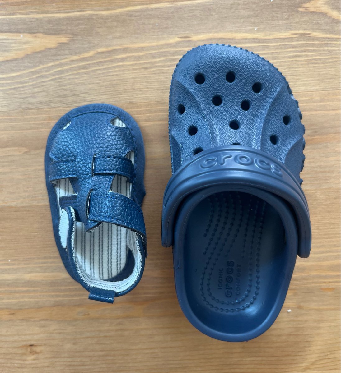 potatoslav's tweet photo. had to buy my baby some new summer footwear yesterday and i found the sandals he was wearing this time last year. excuse me while i sob. https://t.co/UJrnD2h2vj
