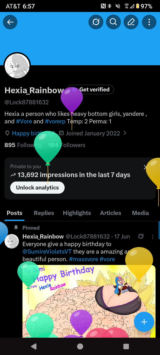 Lock87881632's tweet photo. It's my birthday and the balloons are attacking me. https://t.co/zf515zsgix
