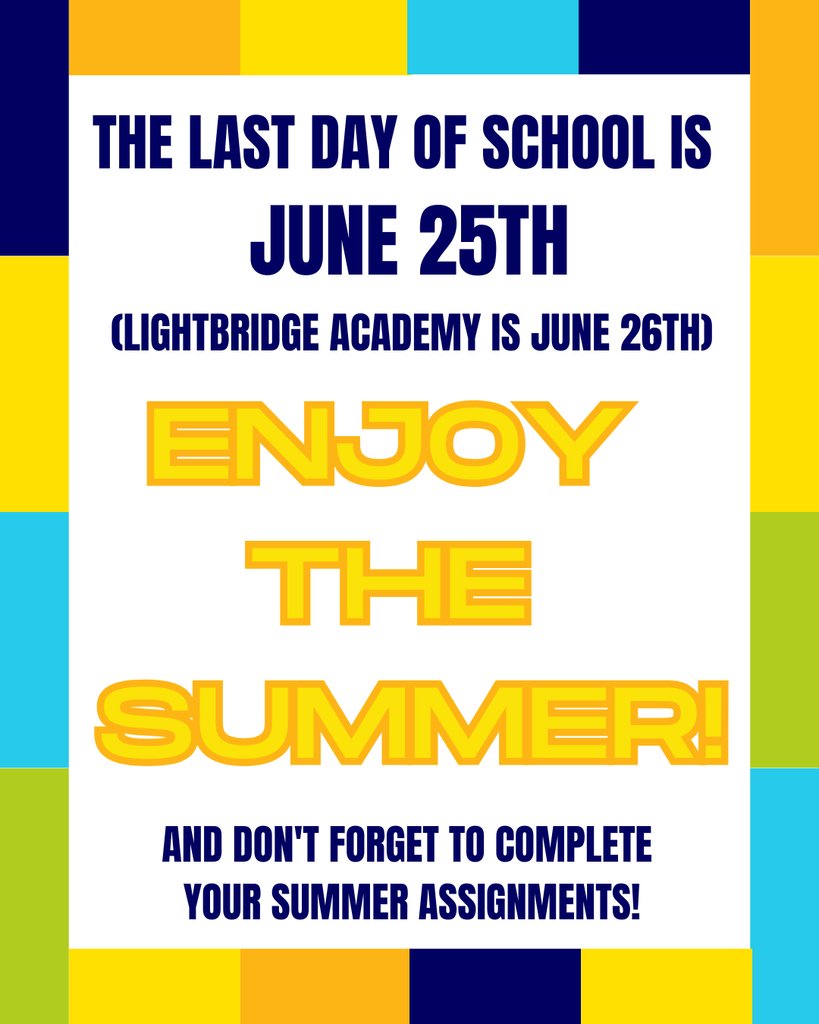 EatontownSuper's tweet photo. πToday is the last day of school! Congratulations to our students on a successful year of learning, growth, and achievement. Thank you to our families, teachers, and staff for your support throughout the year. Have a safe and wonderful summer! βοΈπ #LastDayOfSchool #SummerBreak https://t.co/62DhDxcEEd