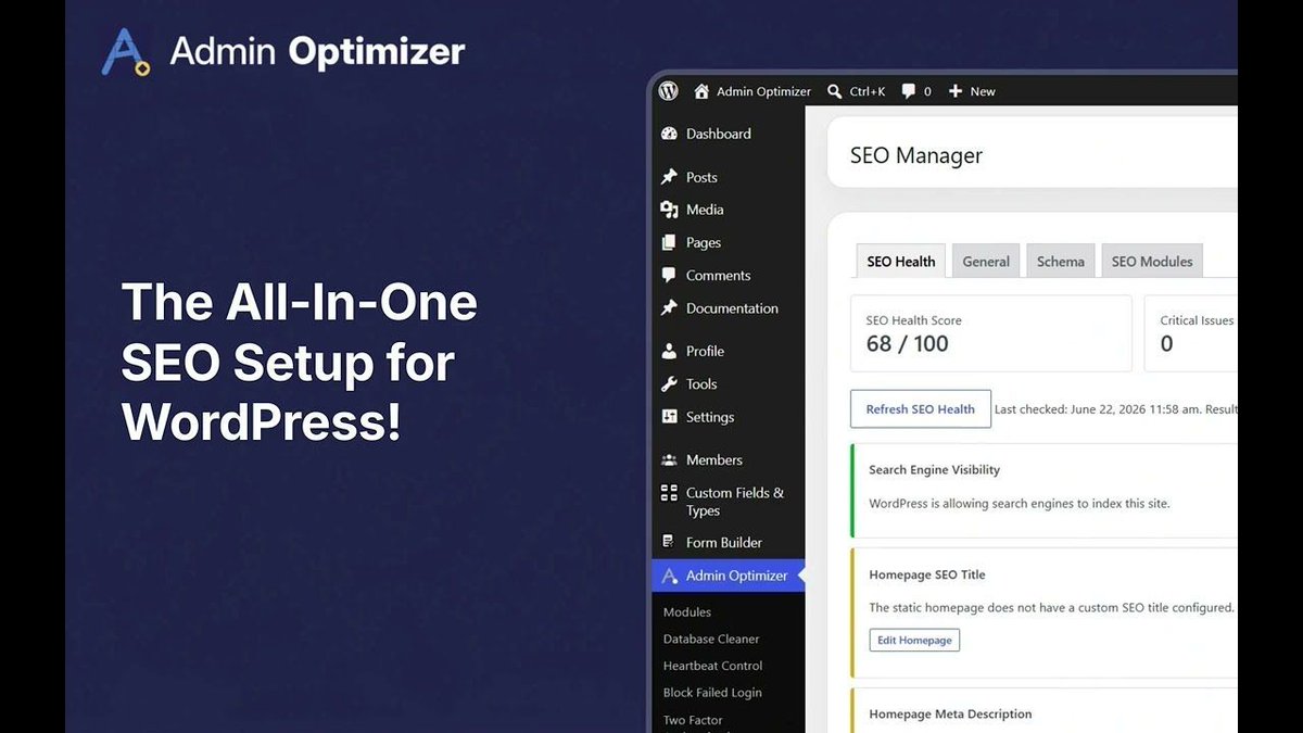 thewpoptimizer's tweet photo. Still using legacy plugins like Yoast or RankMath? Time for a plugin diet. 📉

SEO keeps your site visible, but heavy tools kill performance. Our new video shows you the ultimate, lightweight setup for a perfect SEO score.

Watch now: https://t.co/ypTHQwA7BR

#WordPress #SEO https://t.co/4g6Mf0BfGC