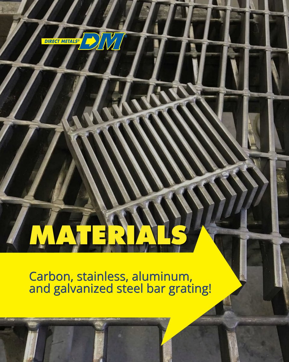 directmetals's tweet photo. Need help choosing bar grating? 🤔💡 Whether it’s strength, style, or durability, we’ll help you find the perfect fit!

#MetalSupplier #DirectMetals #BarGrating https://t.co/NXlxkN7Fai