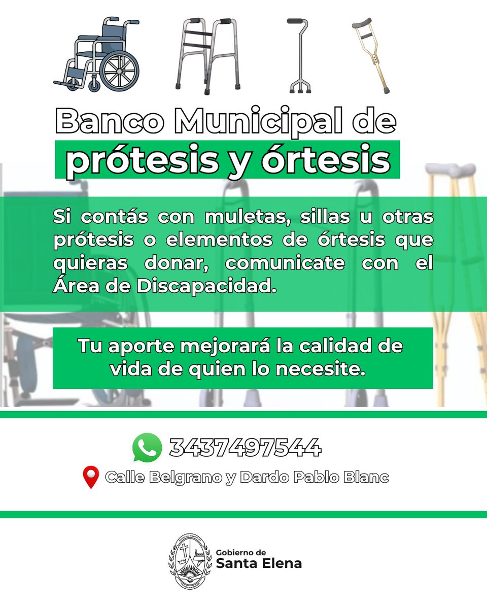 se_muni's tweet photo. Desde el Área de Discapacidad de @se_muni invitamos a la comunidad a sumarse a esta iniciativa solidaria que busca mejorar la calidad de vida de quienes más lo necesitan.

📞 3437497544 https://t.co/Uvuvj05cCT