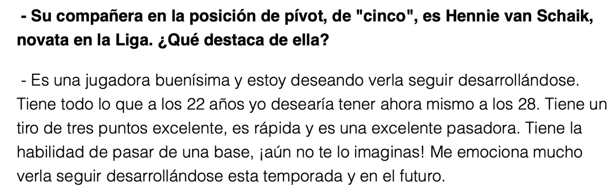 DouBasket28's tweet photo. En una entrevista de enero, también del gran @millangomez, Lydia Giomi hablaba así de bien de Hennie https://t.co/tEZOoBgTwK